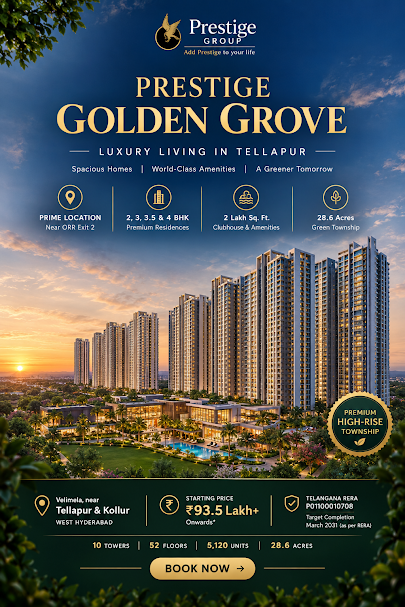 Prestige Tellapur - Integrated Township Tellapur - Prestige Golden Grove towers near Tellapur, Hyderabad